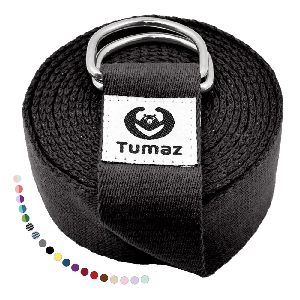 Tumaz Yoga Strap/Stretch Bands [15+ Colors, 6/8/10 Feet Options] with Extra Safe Adjustable D-Ring Buckle, Durable and Comfy Delicate Texture - Best for Daily Stretching, Physical Therapy, Fitness