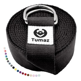 Tumaz Yoga Strap/Stretch Bands [15+ Colors, 6/8/10 Feet Options] with Extra Safe Adjustable D-Ring Buckle, Durable and Comfy Delicate Texture - Best for Daily Stretching, Physical Therapy, Fitness