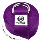 Tumaz Yoga Strap/Stretch Bands [15+ Colors, 6/8/10 Feet Options] with Extra Safe Adjustable D-Ring Buckle, Durable and Comfy Delicate Texture - Best for Daily Stretching, Physical Therapy, Fitness