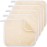 Tatuo 5 Pcs Exfoliating Face and Body Wash Cloths Towel Weave Bath Exfoliating Scrub Massage Bath Cloth for Women and Men, 10.63 x 9.05 Inch(Beige Edge)