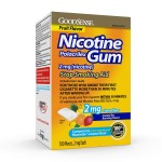GoodSense Nicotine Polacrilex Coated Gum 2 mg (nicotine), Fruit Flavor, Stop Smoking Aid; quit smoking with nicotine gum, 100 Count