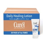 Curel Daily Healing Body Lotion for Dry Skin, Dermatologist Recommended Hydrating Body Lotion with Advanced Ceramides Complex 1 Oz, Pack of 30