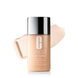 Clinique Even Better Makeup Liquid Foundation SPF 15 With Vitamin C For Dry + Oily Combination Skin Types | Medium Coverage + Natural Finish | Evens Skin Tone + Reduces Dark Spots, Shell, 1 Fl Oz