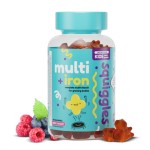 Squiggles Kids Multivitamin + Iron Gummies - Low Sugar Gummy Vitamins with Iron Supplements for Kids - Broad Spectrum of Vitamins and Minerals, Chewy, Yummy Berry Flavor (100 Count)