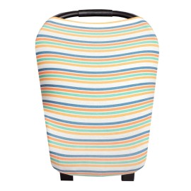 Baby Car Seat Cover Canopy and Nursing Cover Multi-Use Stretchy 5 in 1 Gift Retro by Copper Pearl