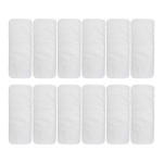 ALVABABY 12pcs Microfiber Inserts,Soft Cloth Diaper Liner,3-Layer Absorbent Inserts,Reusable for Baby Cloth Diapers 12T