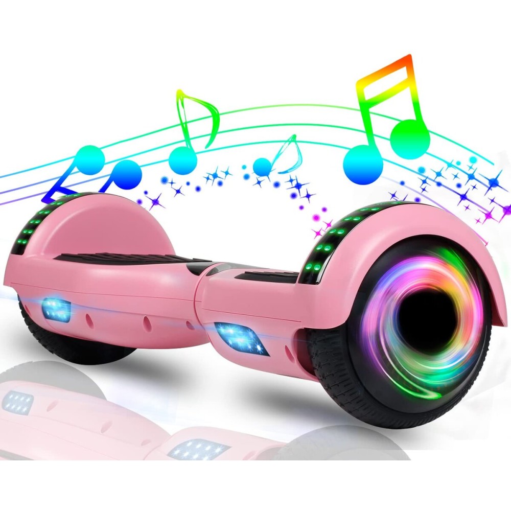 CBD Scooter with Corlorful LED Lights,6.5 Wheels, Dual 300W Motor Scooter for Kids Girls Boys Adults, All Ages(A03-Pink)
