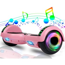 CBD Scooter with Corlorful LED Lights,6.5 Wheels, Dual 300W Motor Scooter for Kids Girls Boys Adults, All Ages(A03-Pink)