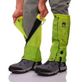 Pike Trail Adjustable Leg Gaiters - Lightweight, Waterproof - Leg Guards for Men & Women - Hiking Essentials Ideal for Hunting, Trekking & Fishing - Neon Green - 1 Pair
