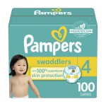Pampers Swaddlers Diapers - Size 4, 100 Count, Ultra Soft Disposable Baby Diapers