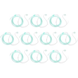 Dealmed Adult Standard Nasal Cannula - Straight with 7 ft (2.1m), Soft Green, Cannula Nasal Tubing for Oxygen, Highly Visible, Kink Resistant, Lightweight Tubing (10 Pack)