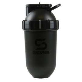 SHAKESPHERE Shaker Bottle - 24oz Leak-Proof Protein Shaker Bottle for Pre Workout, Smoothie and Powder Drink Mixes, No-Blade Mixer for Gym, BPA-Free, Easy Clean & Easy to Carry (Glossy Black)