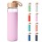 Yomious 20 Oz Borosilicate Glass Water Bottles with Silicone Sleeve BPA Free, Dishwasher Safe - Reusable Clear Glass Drinking with Leak Proof Bamboo Lid | Perfect Gym Water Bottles for Men & Women