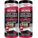 Weiman Glass Cooktop and Microwave Wipes - 2 Pack - Cleaner for Daily Use Professional Home Kitchen Cooktop Cleaner and Polish Use on Induction Ceramic Gas Portable Electric - 60 Wipes Total