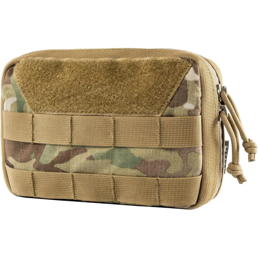 OneTigris Molle Pouch, Tactical Admin Pouch Belt EDC Tool Organizer Zippered Utility Waist Pack 7.5x5x2(Camocolor)