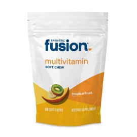 Bariatric Fusion Bariatric Multivitamin Soft Chew | Tropical Fruit Flavor | Chewy for Post Bariatric Surgery Patients Including Gastric Bypass and Sleeve Gastrectomy | 60 Count | 1 Month Supply