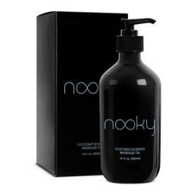 Nooky Massage Oil with Fractionated Coconut Oil for Massaging 16 Ounce (Coconut)