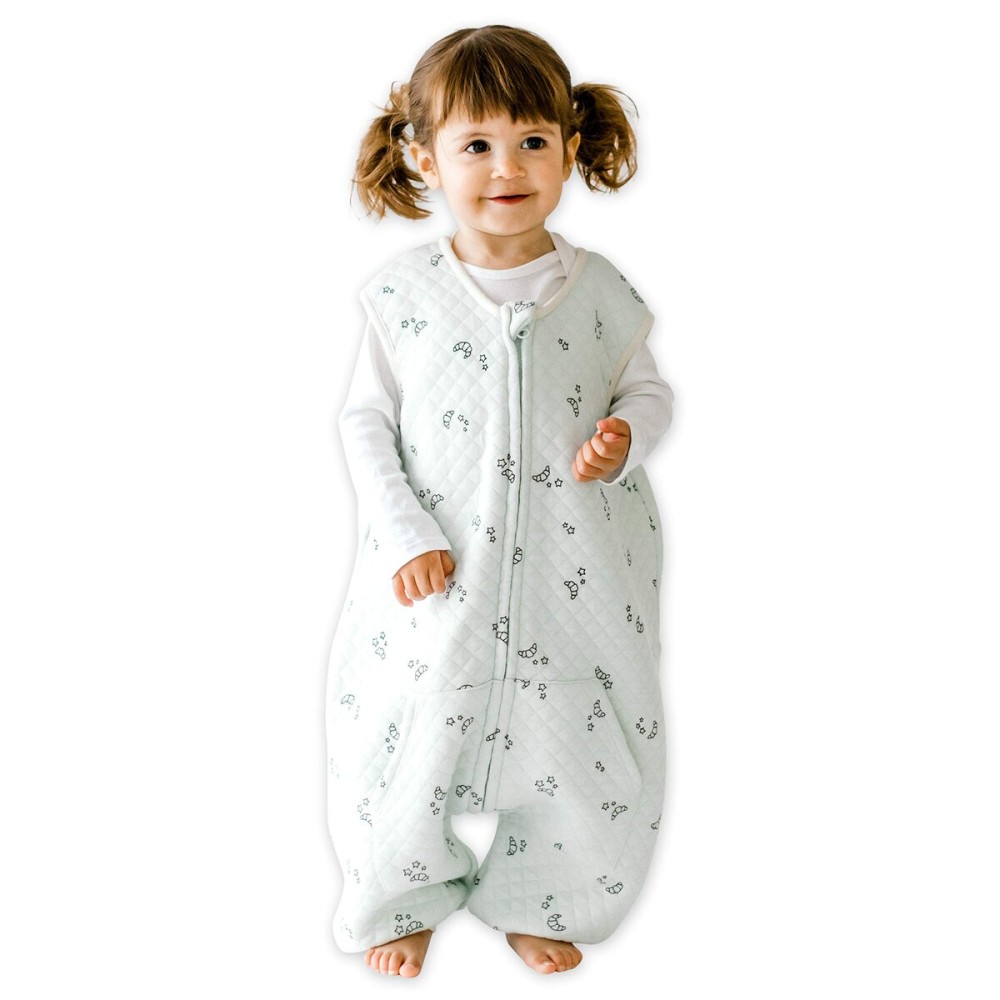 Tealbee Dreamsuit Toddler Sleep Sack with Feet - Walker Sleep Bag with Legs, Rayon made from Bamboo, Summer 0.8 TOG, 2-Way Zipper, 2T-3T - Croissant