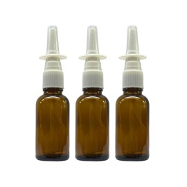 ADVANCED ASCENT Amber Glass 1 oz Nasal Sprayer! EMPTY, Refillable, Travel Sized, Quality Glass for Saline Applications! (3 Pack)