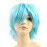 Modernfairy Anime Halloween Wig Aqua Blue for Cosplay Party, Synthetic Layered Short Hair Wigs with Bangs, Pastel Wigs for Women Men