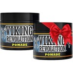 Viking Revolution Pomade for Men 4oz - Firm Strong Hold & High Shine for Classic Styling - Water Based & Easy to Wash Out (2 Pack)