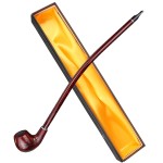 Hysagtek 16 Long Churchwarden Tobacco Pipe Wooden Long Stem Smoking Pipe with Gift Box, Pattern Random