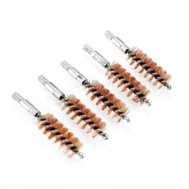 BOOSTEADY 5 Pcs Phosphor Bristle Bronze Bore Gun Cleaning Brush for Pistol Shotgun with 50 Professional Square Patches Multi-Caliber