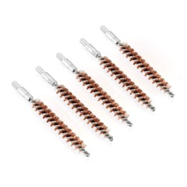 BOOSTEADY 5 Pcs Phosphor Bristle Bronze Bore Gun Cleaning Brush for Pistol Shotgun with 50 Professional Square Patches Multi-Caliber