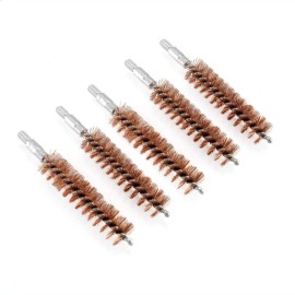 BOOSTEADY 5 Pcs Phosphor Bristle Bronze Bore Gun Cleaning Brush for Pistol Shotgun with 50 Professional Square Patches Multi-Caliber