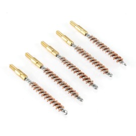 BOOSTEADY 5 Pcs Phosphor Bristle Bronze Bore Gun Cleaning Brush for Pistol Shotgun with 50 Professional Square Patches Multi-Caliber