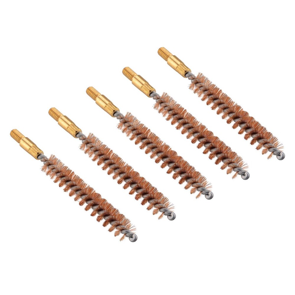 BOOSTEADY 5 Pcs Phosphor Bristle Bronze Bore Gun Cleaning Brush for Pistol Shotgun with 50 Professional Square Patches Multi-Caliber