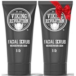 Viking Revolution Microdermabrasion Face Scrub for Men - Facial Cleanser for Skin Exfoliating, Deep Cleansing, Removing Blackheads, Acne, Ingrown Hairs - Men\'s Face Scrub for Pre-Shave (2 Pack)