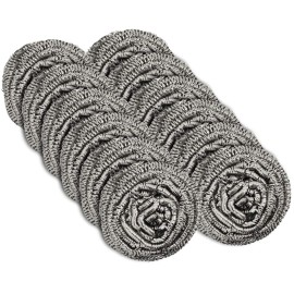 12 Pack Stainless Steel Scourers by Scrub It - Steel Wool Scrubber Pad Used for Dishes, Pots, Pans, and Ovens. Easy scouring for Tough Kitchen Cleaning.