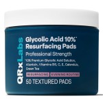 QRxLabs Glycolic Acid Pads - 10% Glycolic Acid Exfoliating Pads - Rinse-Free Face Peel - Antioxidant Chemical Exfoliant with Vitamins B5, C & E, Green Tea Extract - 50 Count, Mint & Eucalyptus