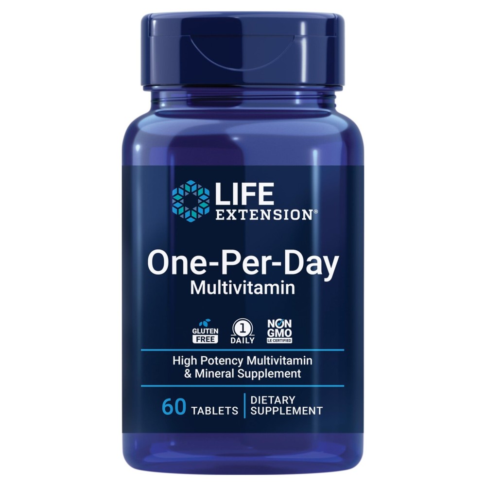 Life Extension One-Per-Day Multivitamin - Packed with Over 25 Vitamins, Minerals & Plant Extracts, Quercetin, 5-MTHF Folate & More - 1-Daily, Non-GMO, Gluten-Free - 60 Tablets