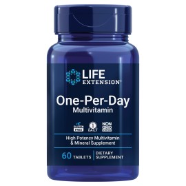 Life Extension One-Per-Day Multivitamin - Packed with Over 25 Vitamins, Minerals & Plant Extracts, Quercetin, 5-MTHF Folate & More - 1-Daily, Non-GMO, Gluten-Free - 60 Tablets