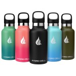 HYDRO CELL Stainless Steel Water Bottle with Straw & 2 Standard Mouth Lids (32oz 24oz 20oz 16oz) Keeps Liquids Hot or Cold w/Double Wall Vacuum Insulated Leak Proof Sport Design (Black 16oz)