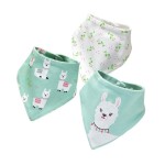 JN&LULU 3 Pack Newborn Baby Bibs Bandana Drool Bibs for Drooling Cotton Baby Gifts (Sheep)