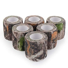 EAmber Camo Wrap Tapes Camouflage Form Wrap 1.96\'\' x 177\'\' Military Army Hunting Self-Adhesive Protective Bandage for Flashlights,Bicycle