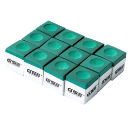 GSE Games & Sports Expert 12-Pack Billiard/Pool Cue Chalks, Billiard Pool Table Accessories for Home/Tournament Use (Green)