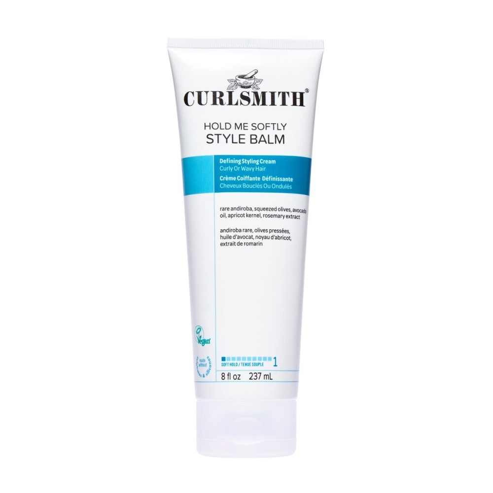 CURLSMITH - Hold Me Softly Style Balm - Vegan Soft Hold Styling Cream for Wavy and Curly Hair, Natural Look (8fl oz)
