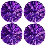 Hlonon 4 Pack Cheerleader Pom Poms Sports Dance Cheer Plastic Pom Poms Cheerleading for Sports Team Spirit Cheering (Purple,50g)