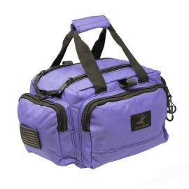 Exos Tactical Range Bag - Medium Size Range Bag for Shooting - Gun Case for Handguns, Ammo Storage, Tactical Backpack, Molle Webbing, Free Subdued USA Patch, Designed in the USA (Purple)