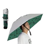 NEW-Vi Fishing Umbrella Hat Folding Sun Rain Cap Adjustable Multifunction Outdoor Headwear (Silver/Camouflage 2Pcs)