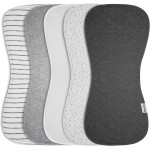 KiddyStar 5-Pack Organic Cotton Burp Cloths - Large, Ultra-Soft 3-Layer Towels for Burping, Shoulder & Hand Use, Highly Absorbent