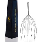 USAGA Head Massager Scalp Massager 20 Fingers Head Scratcher for Scalp Body Relaxing (Silvery)