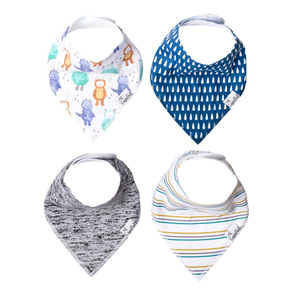 Copper Pearl Baby Bandana Drool Bibs for Drooling and Teething 4 Pack Gift Set Max