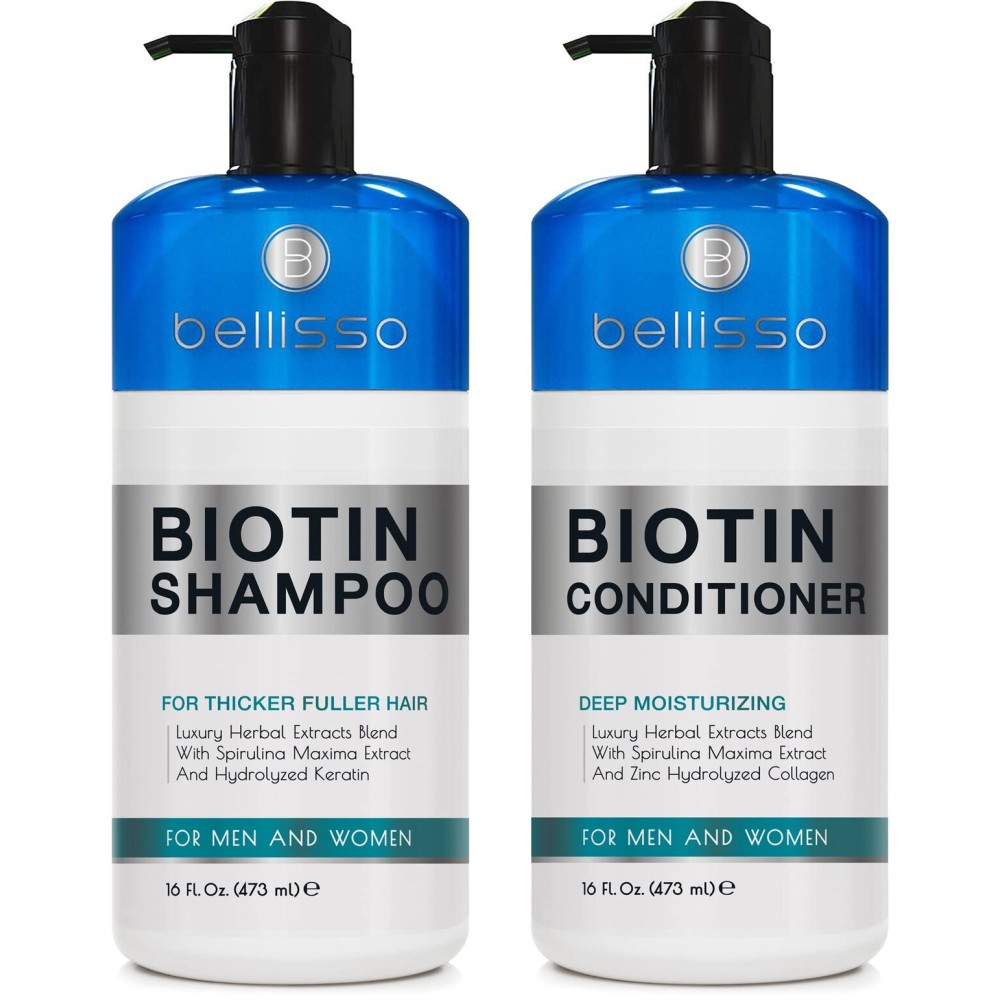Biotin Shampoo and Conditioner Set - Sulfate and Paraben Free Treatment for Men and Women - Hair Thickening Volumizing Products to Help Boost Thinning Hair with Added Keratin