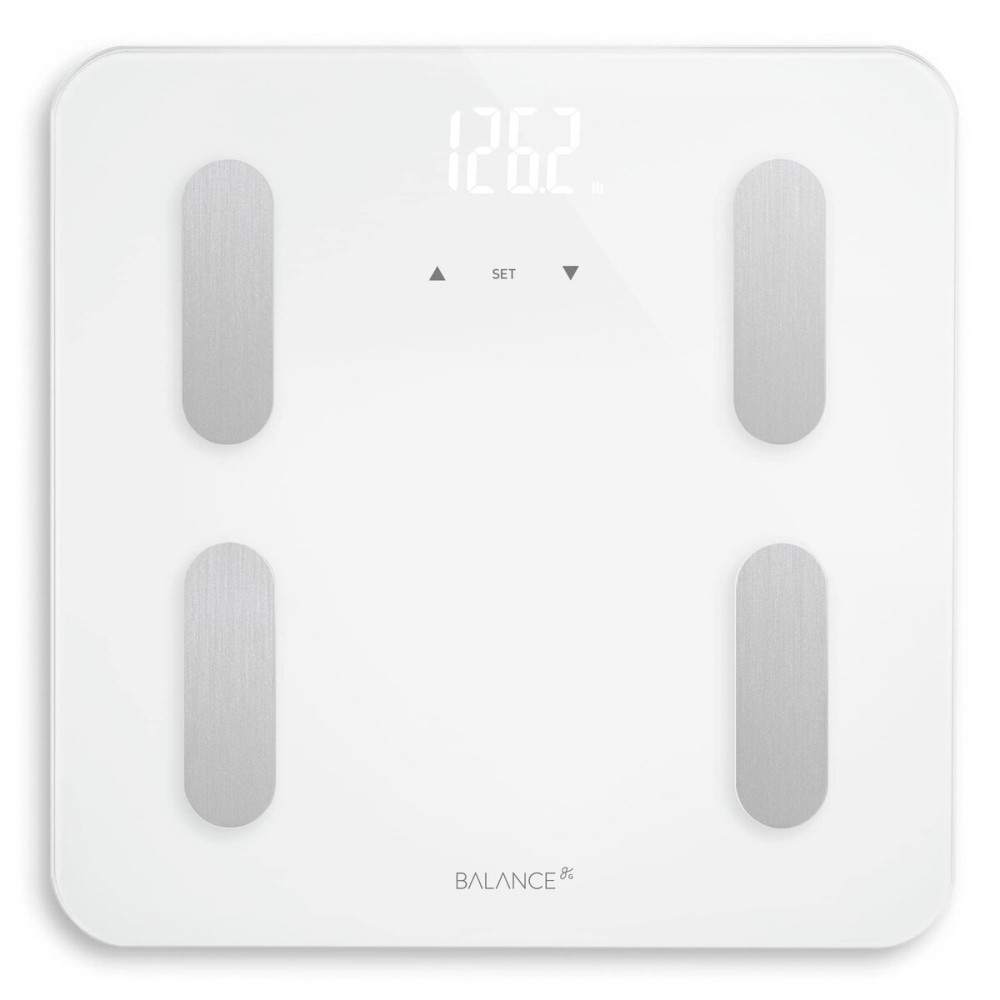 Greater Goods Balance Body Composition Glass and Plastic Personal Scale (White)