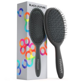 Framar Detangling Brush for Curly Hair - Hair Brushes for Women Detangler, Wet Detangler Hair Brush Wet, Wet Hairbrush For Women, Hairbrushes, Wet Hair Brush Detangler - Reduces Hair Breakage Black
